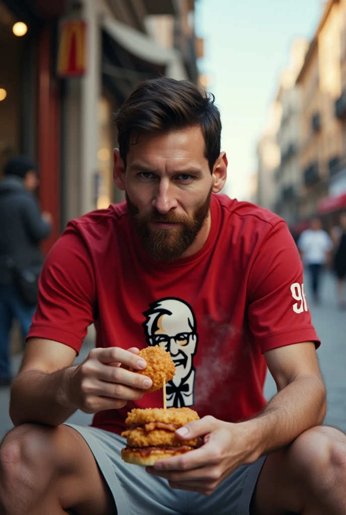 a boss in diapers drinks , with brown eyes wearing the Real Madrid shirt