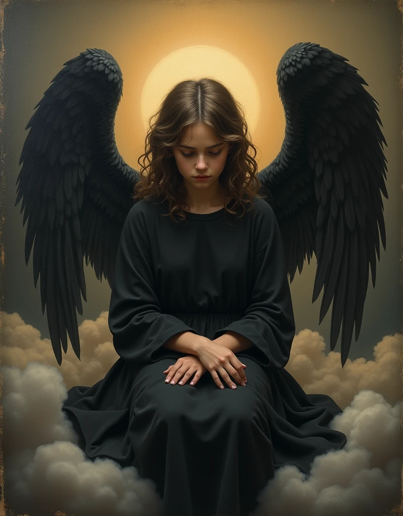 Tattoo of an angel wearing a crown of thorns