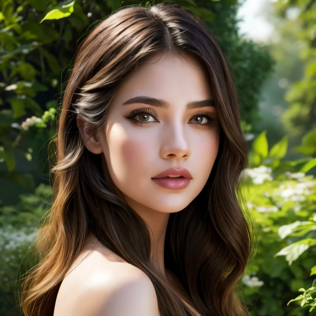 a beautiful girl in a garden, 1girl, beautiful detailed eyes, beautiful detailed lips, extremely detailed face, long eyelashes, long flowing hair, intricate floral dress, standing in a lush garden, sunlight filtering through trees, vibrant flowers blooming, detailed foliage, (best quality,4k,8k,highres,masterpiece:1.2),ultra-detailed,(realistic,photorealistic,photo-realistic:1.37),beautiful natural lighting,cinematic composition,vibrant colors,highly detailed