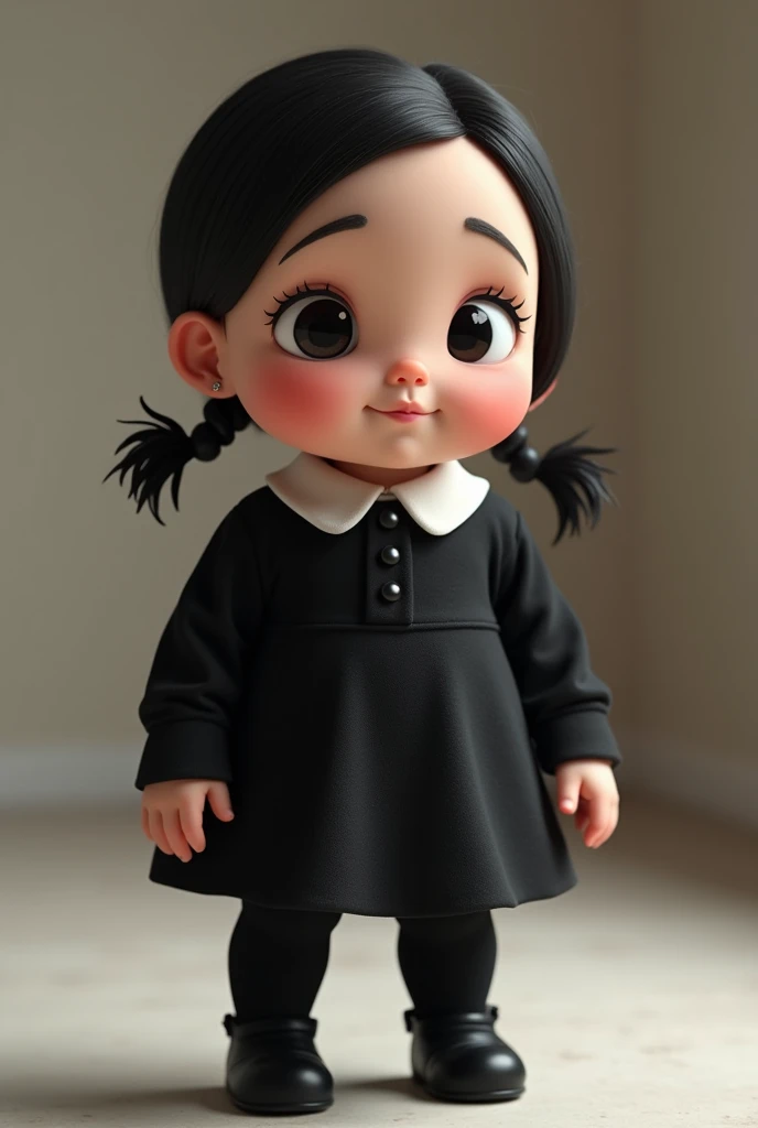 (cbzbb:1.25), wednesday, The Addams Family, artstation,full body view, very horror background.1femal.