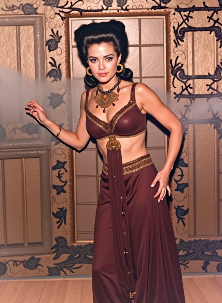 ((full body)) ,close-up( Brooke Shields:1.1) as gypsy woman in inside a gypsy wagon with legs apart, perfect anatomy,curly hairultra-giant breasts : 1.3, super huge breasts: 1.3, ultra large cleavage:, fantasy style, ATHLETIC BODY, full body,great cleavage,perfect and well-detailed eyes, big breasted 44DDD, , Cinematic, Hyper-detailed, insane details, Beautifully color graded, photorealistic, highly detailed, insane detail, very detailed, epic, dramatic, photorealistic, photography,,XF IQ4, 150MP, 50mm, ISO 1000, 1/250s, dark lit by a bonfire, Adobe Lightroom, photolab, Affinity Photo, PhotoDirector 365