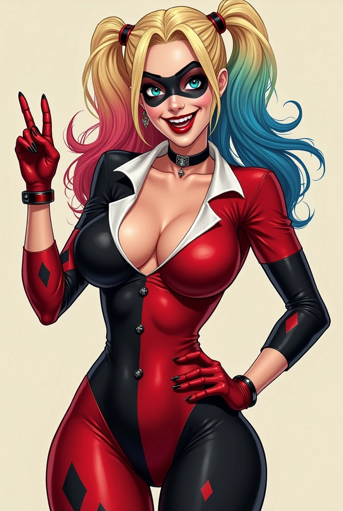 harley quinn, white background, 1girl,