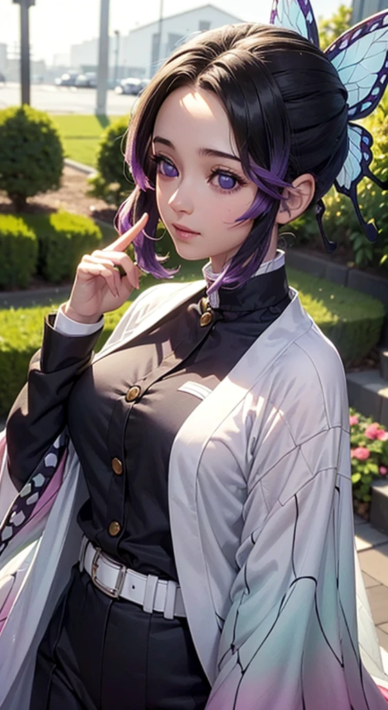 Best Quality,High resolution,8k,(plain white background, no patterns, no textures, just a plain white background:1.3),Masterpiece:1.2),beautiful girl,Big Breasts,(Shiny purple hair:1.3),(bob cut:1.2),Beautiful purple eyes,kimono,Western Rock,Japanese Gothic,Absolute area,Gentle look,A refreshing look,smile,Best quality,Best Quality,Aesthetic and aesthetic:1.2,Best details((Super detailed))(High-definition CG illustrations),Slender body,smile,blush,cute,Scrounge,Looking up,Being spoiled,wariza