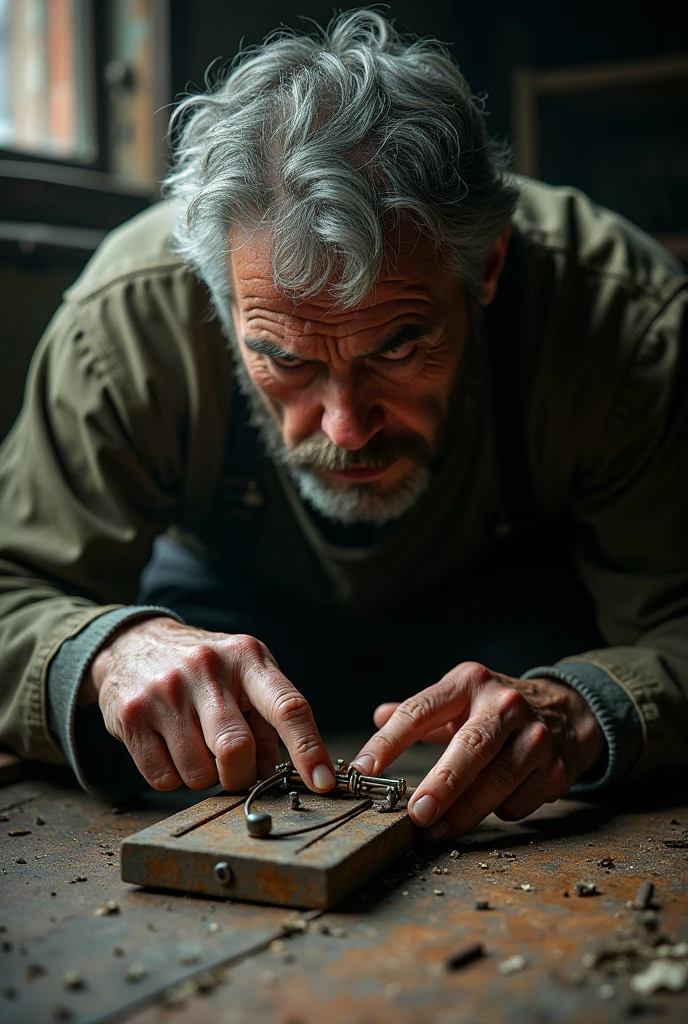 Create a realistic image of a man cutting his finger