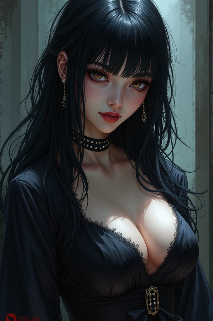 Hot dark anime girl