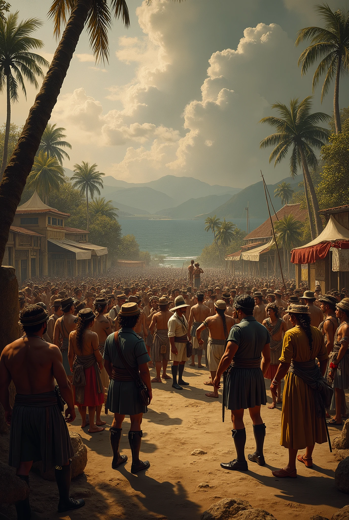 Battle between Spaniards and Taino Indians