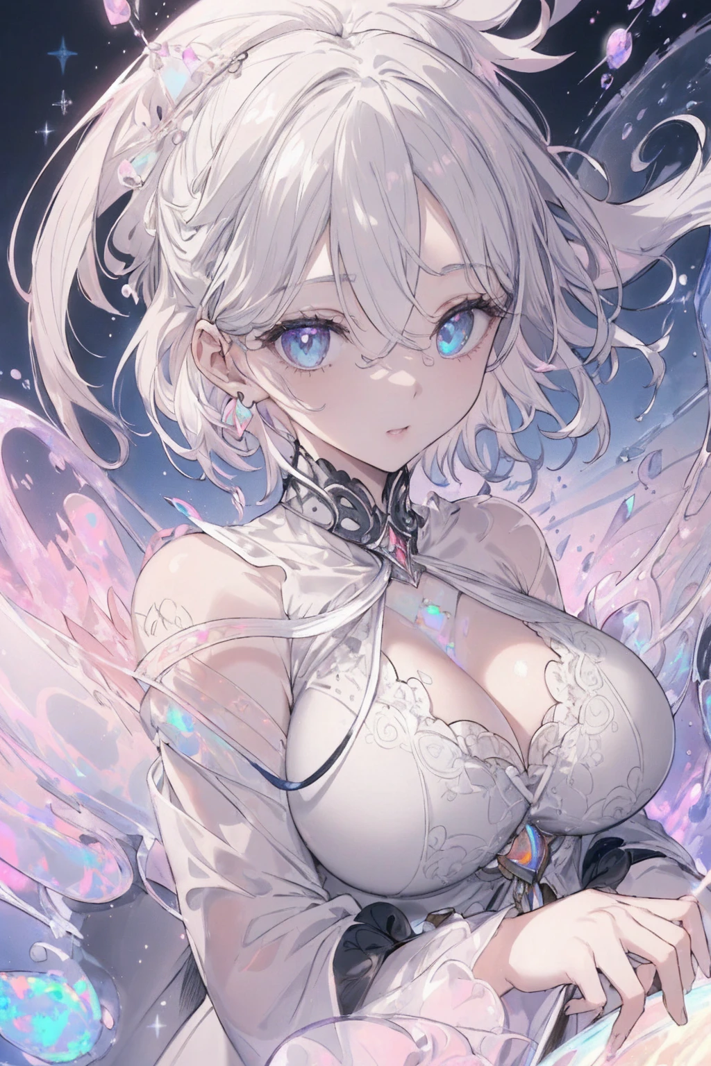 1woman、personification of cosmetics、A light-colored lip gloss that colors your pretty lips、Characterization、Lively lips that seem to burst open、