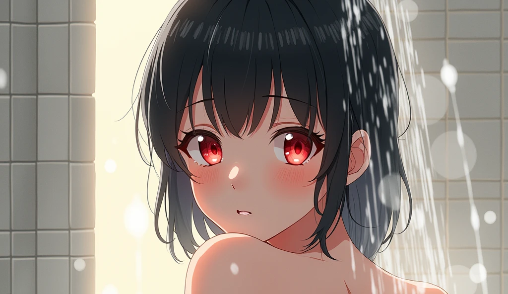 (8k, RAW Photos, Highest quality, masterpiece: 1.2), masterpiece, Super Detail,Best lighting, (Realistic and photorealistic photography: 1.4), High-resolution RAW color photos, Highly detailed mouth,1 young  cute girl, (focus on face:1.3), Exposing the abdomen,Background Blur, blush, Depth of written boundary, Hair between the eyes,short hair,(red inner hair with yellow hairpin:1.2),(red eyes:1.3),(Oily skin:1.1), Embarrassed,(very surprised:1.2),Black Hair,in the messy bedroom,glitter skin,short,young,,medium breasts,af,((Bukkake,facial,cum on face,cum on hair:1.3)),(constricted pupils:1.3),Looking at viewer,penis awe