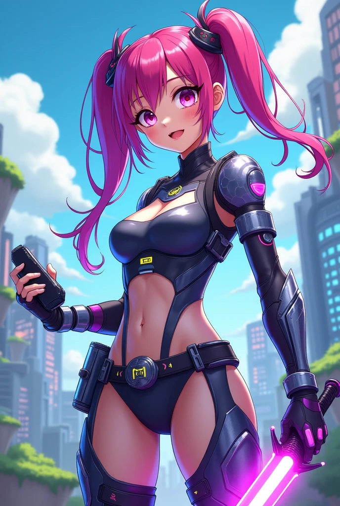 cyberpunk, mutli colored hair, two toned hair, random colored hair,young female, girl , muscular
