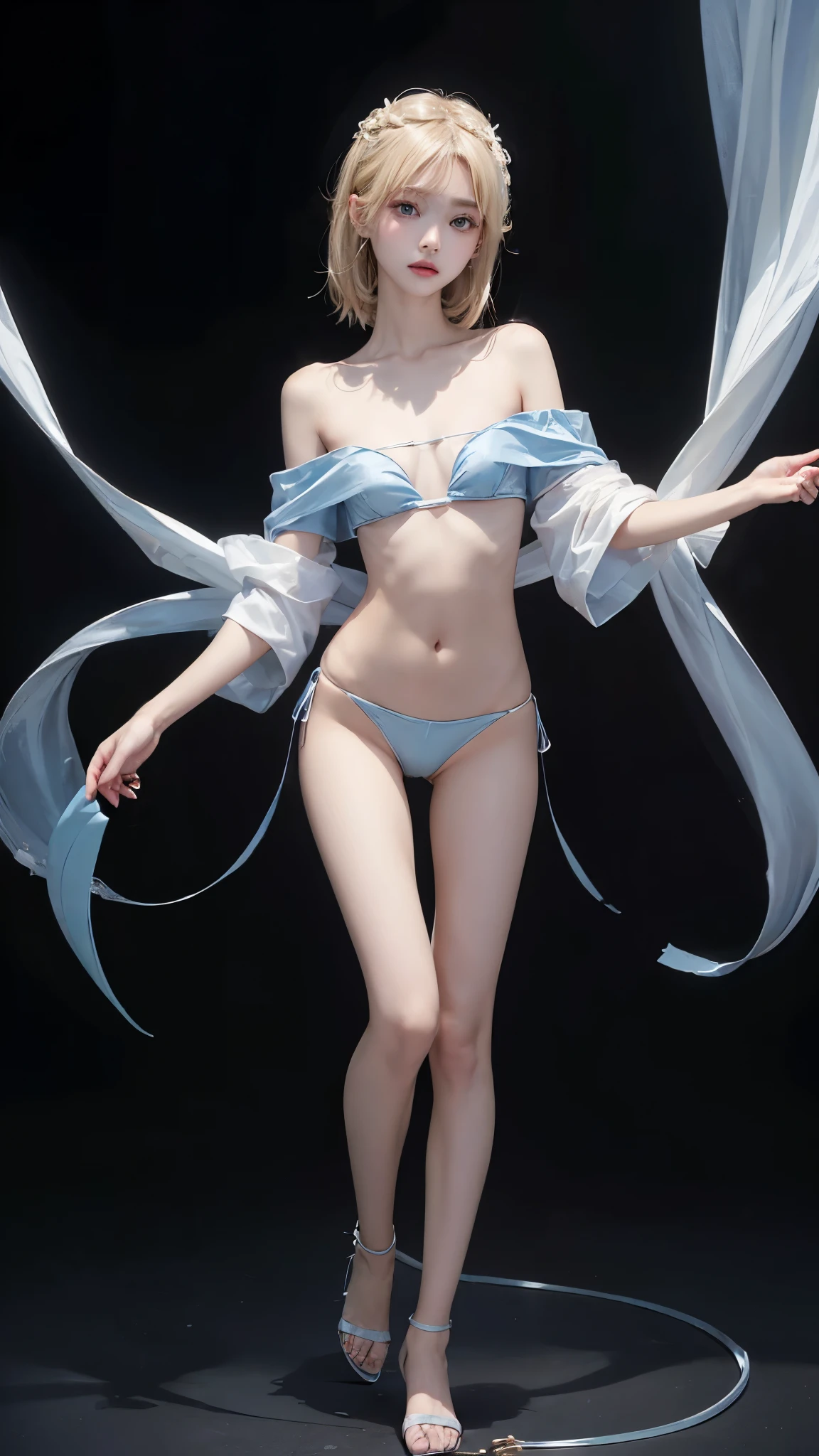 yuicere,midriff,white_skirt, ((cowboy shot)), ((Bare shoulder)), ((Short hemlines, sexy long legs)), ((Dance poses, random view shots)), realistic detailed photo of a giant breasted girl with exposed shoulders, detailed fingers, high quality skin, red eyes, alone in a winter scene with clouds, wind, and flowing hair, (best quality,4k,8k,highres,masterpiece:1.2),ultra-detailed,(realistic,photorealistic,photo-realistic:1.37),studio lighting,vivid colors