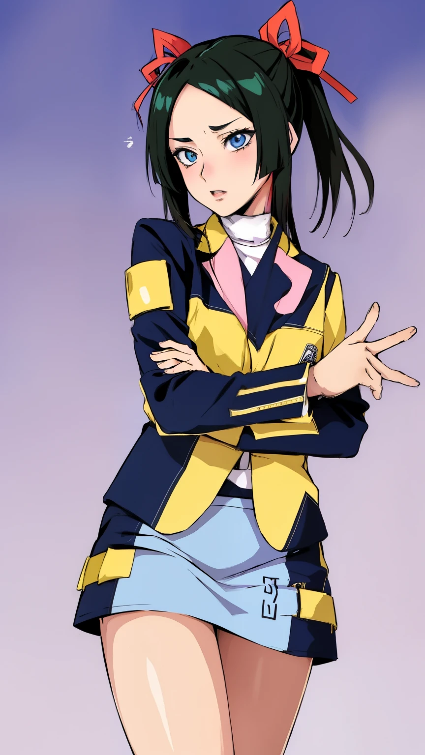 Highest quality、Actual photo、Mitsuri Kanroji、mini skirt、White panties、超mini skirt、beautiful panties、beautiful 、Cartoon drawing of a woman in a blue dress and white coat, Inspired by Yusuke Nishikawa, I also make fan art, Enchanting anime girl, Sexy pudica pose gesture, Jojo anime style, Anime Goddess, Demon Slayer: Kimetsu no Yaiba Louis Fan Art, Frivolous anime witch casting a spell, In Jojo\Bizarre Adventure, zodiac knight girl, High-resolution consignment(masterpiece, Better Quality), One Girl, , 、Thin fabric、Sexy pose、