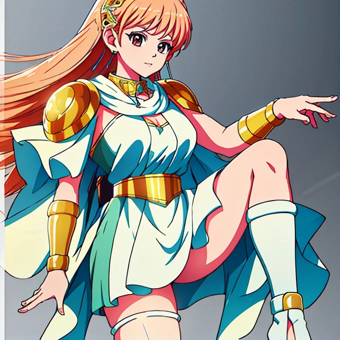 ((Highest quality)),(4K quality),Crisp image quality,women are１people,White skin,anime,Beautiful woman,Princess Leona,((Showing pussy)),Raise one leg