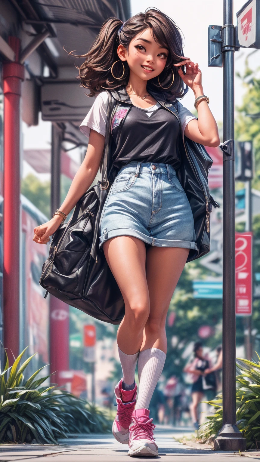 (best quality,4k,8k,highres,masterpiece:1.2),ultra-detailed, College Girl walking around college campus, strutting her stuff, Smiling and laughing, Flirting with the viewer, HDR, 8k, absurdres, cinestill 800, sharp focus, add_detail:3 (solo woman) Tenchan
