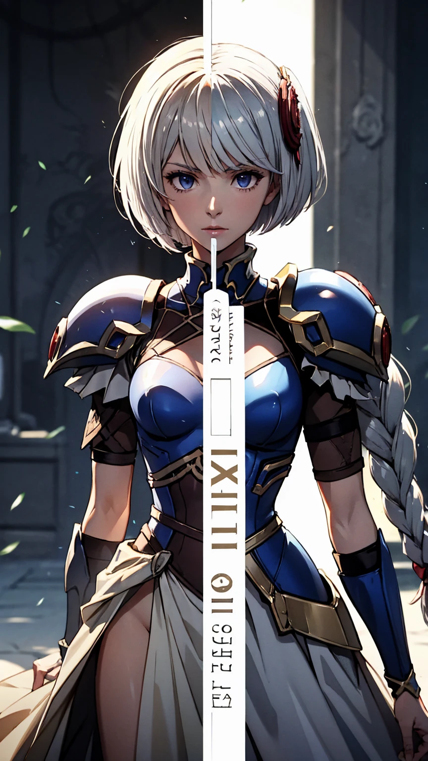 Highly detailed, High Quality, Masterpiece, beautiful,
BREAK 1girl, cowboy shot SplitScreen, split screen, "2B", short black skirt, black blindfold, white hair, (short bob cut), BREAK 1girl, cowboy shot, SplitScreen, split screen, "Lenneth", blue plate armor, winged helmet, long white hair, (single braid),LennethVP, armored dress