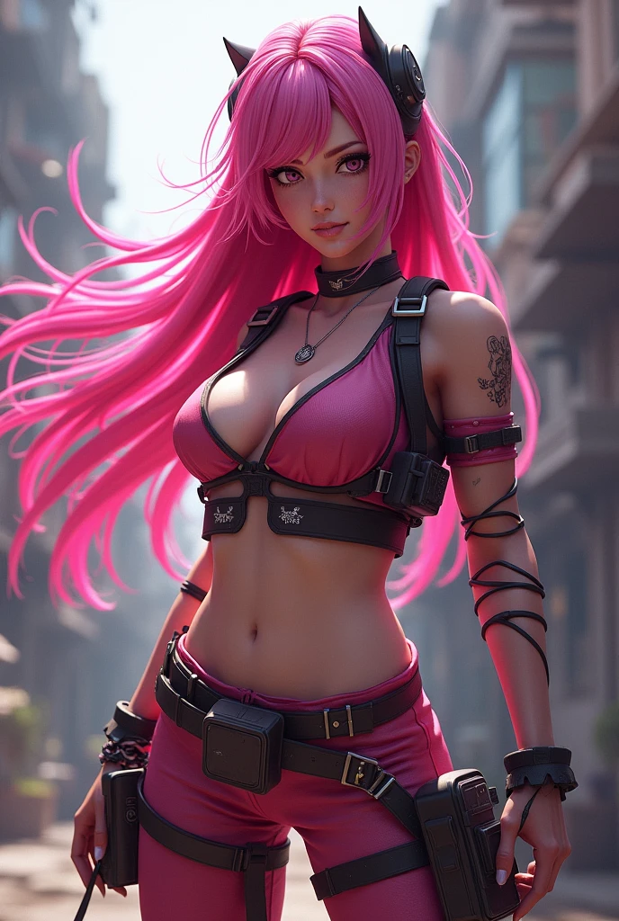 The image depicts Poison, the iconic Street Fighter character, wearing her classic costume in all her glory. Captured in the highest quality 8k and using the legendary Canon Eos R6 camera, the image is a true masterpiece.
Poison is portrayed in all her splendor, displaying her beauty and confidence. Her chiseled, athletic body, ((naked, nude: 1.2)), (is wrapped in her classic attire, small white ripped tank top, denim micro shorts, red high heels, black police cap with chain, chain-shaped belt that ties up his shorts and handcuffs: 1.2), which harks back to his original look. Every detail of the costume is meticulously reproduced, evoking fans' nostalgia and underscoring the character's strong personality.
Poison's extremely beautiful face is a real highlight in this image. With pink hair and her expressive, intense eyes capture the determination and energy she brings to the fight. Her seductive and personality-filled smile adds a touch of charm to her presence.
8k resolution and maximum quality ensure that every image detail is exceptionally sharp and lifelike. Every texture of the costume, every stroke of makeup and every detail of the hair is accurately represented, creating a highly detailed image.
This masterpiece, with an impressive score of 1.2, captures all the essence and charisma of the Street Fighter character Poison in her classic costume. It's an image that's sure to delight fans of the game and appreciators of high-quality digital art, evoking nostalgia and love for the character.