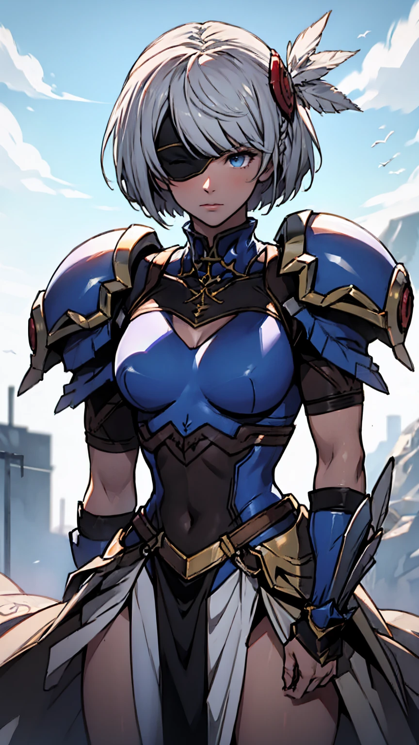 Highly detailed, High Quality, Masterpiece, beautiful,
BREAK 1girl, cowboy shot SplitScreen, split screen, "2B", short black skirt, black blindfold, white hair, (short bob cut), BREAK 1girl, cowboy shot, SplitScreen, split screen, "Lenneth", blue plate armor, winged helmet, long white hair, (single braid),LennethVP, armored dress