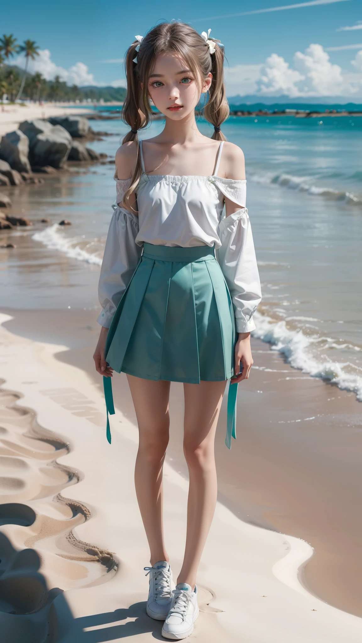 a-woman-standing-on-a-beach-next-to-the-ocean-seaart-ai