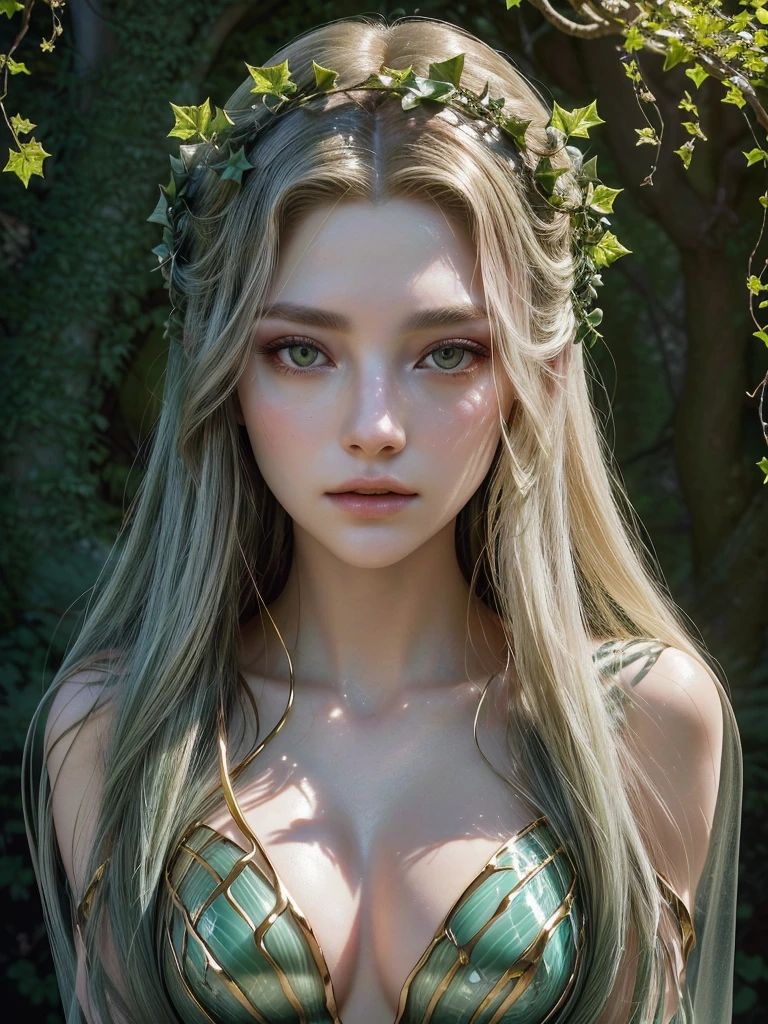 portrait Elle Fanning, wearing sexy butterfly outfit, against the background of grass, 2 0 3 0 s, permanent hair, intricate, elegant, highly detailed, digital painting, artstation, concept art, smooth, sharp focus, illustration, art by thomas kindkade, charlie bowater, artgerm, greg rutkowski, alphonse mucha and alexandra fomina, 36k, glittering, shining