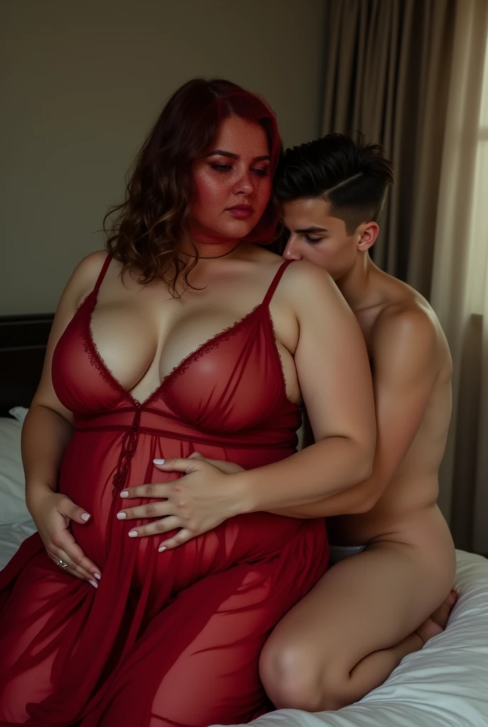 (masterpiece),best quality,looks like rin okae,perfect face, detailed eyes, heavy physique, Aunt hugging nephew , boy,shota,shameless Aunt,busty aunt,drenched body,obasan,bossy aunt likes to ride on him,nephew is 18 years old strong young boy,Aunt playing with nephew's body,her lustful looking,temperature is high,High humidity,Aunt feeling very hot,Aunt's sweating body,oiled up body,nephew is a High school going boy,good student,only aunt and her nephew lives in this big house,aunt's adorable nephew,no one else in that room except Aunt and her nephew,aroused Aunt tempting nephew,aunt use naughty tricks,nephew is a homely boy,nephew is always ready for Aunt's service,Aunty,Aunt's Slave,she is using naughty tricks to seduce her nephew,Aunt's only helping hand,she enjoy the warm touches of nephew,aunt's pervert looking,nephew always clings to his aunt,Aunt's Worshipper,Aunt wants pleasure,nephew's Slowly building muscular body visible,nephew is still a ager,helps his aunt on every work, grown up boy,Aunt takes great care of nephew,showing her lusty body,he will do everything for her aunt,Aunt's arousing Cravings,nephew live with his only aunt,nephew obey aunt's Every order,very naughty aunt,aunt seducing her nephew,aunt's boy toy,extremely gorgeous aunt,captivating,lusty figure,taboo relationship,perfect face,older woman vs younger boy,cuddling, aunt's seductive pose,1boy,young muscle growing teen,helping his aunt always,curious boy,Nephew is only man in the house, Aunt's toy boy,aunt loves shota,Jav Beauty, extremely clingy aunt,she pranks him always,1woman,milf, huge ass,aunt is 50 yo woman,huge breast, natural big boobs, big melons, milk tank, heavy figure, aunt's sweaty body,pervert Aunt,bossy lady, sultry woman, sexual tension arises between them, round shaped face,curvy body, huge Breast, Japanes Milf,thick jav woman,cougar,mature,perfect body,red lingerie dress,summer wear,Aunt saw his nephew's erection under his shorts,