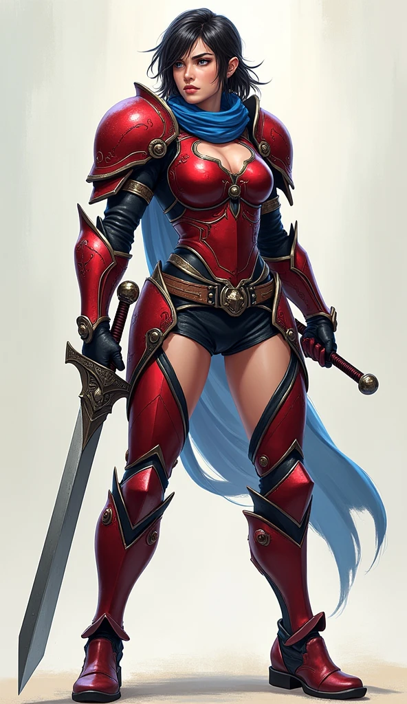 a close up of a woman in a red costume with a sword, lady in red armor, redhead queen in heavy red armor, 3 d render character art 8 k, diablo 4 lilith, skintight red leather armor, red armor, red skintight leather armor, trendin on artstation, artgerm ; 3d unreal engine, sci fi female character BREAK abstract background,BREAK TPose, outstretched arms,