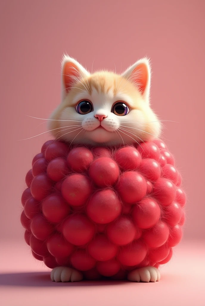 Cat Raspbery Raspberry Cat: A small, fluffy cat with a round body that looks like a ...