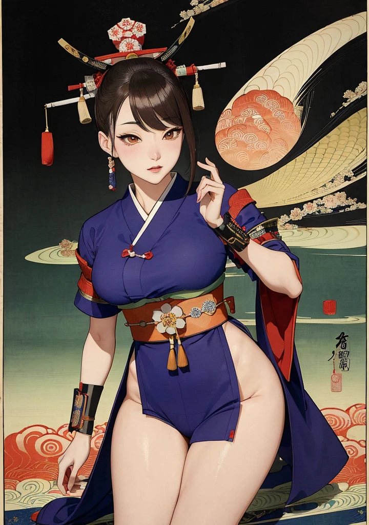 1girl, solo,((toddler)), (little female ,10yo,wide hip:1.3),gigantic breasts, oppai,((sagging breasts:1.3,breasts apart:1.3,hanging breasts:1.3)),
(short, , chibi:1.2), nsfw,revealing chinese ,china dress, (fusion of chinese_dress and highleg leotard:1.5),(wearing doctor's white gown),(((Chinese traditional patterns print on leotard))),Rose hair clasp,skindentation, white Clothes, ((no panties,exphosed groin)),white_background, absurdres, highres,akane, TendouAkane, ,cowboy shot,