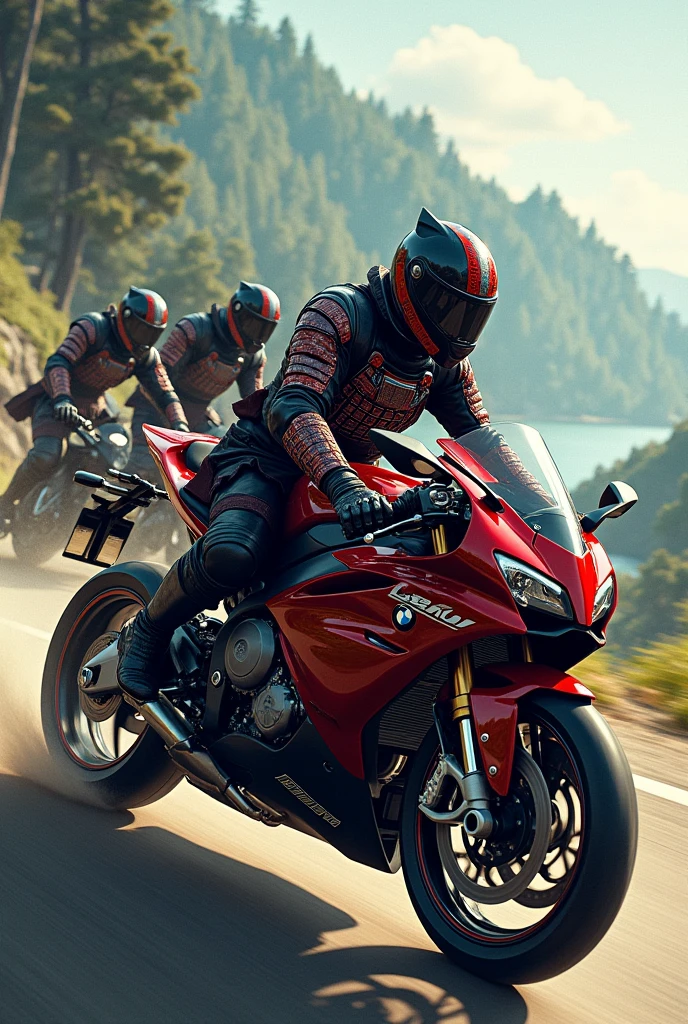 (best quality:1.33), (masterpiece:1.42), (realistic:1.24), (detailed:1.15), science fiction,scenery, Feel the wind in your hair and the rush of adrenaline as you race with a group of skilled bikers, rides through the hills, action_pose, urban techwear, yhmotorbike,Nature