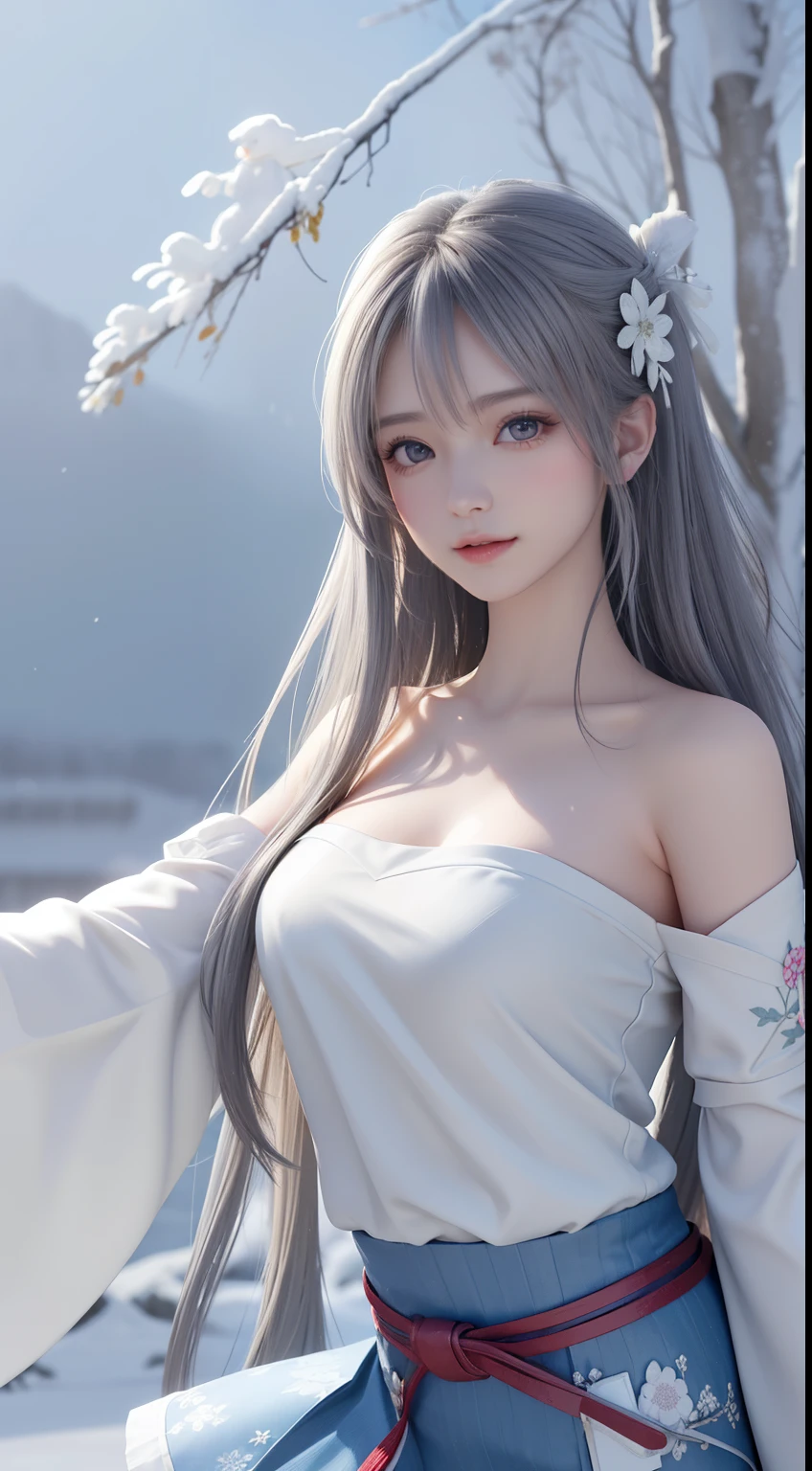 8K, Ultra High Definition, Super detailed, Shiny detailed hair, detailed face, fantasy landscape, solo, looking at viewer, {{best quality}}, {{masterpiece}}, {{ultra-detailed}}, {detailed light}, ultra high quality eyes, detailed eyes, perfect eyes, large eyes, blue eyes, white hair, long hair, beautiful, skinny body, White skin, slutty, erotic, blushing, standing in suggestive pose