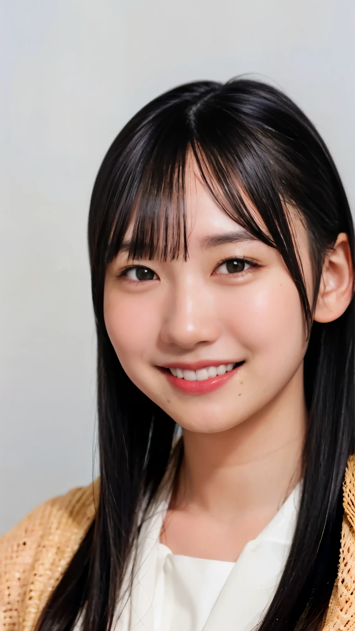 Cute Japanese Women Photos, smile:1.78, 20-year-old, Oil, One Length Hair＆Straight Hair Balm:1.55, (photo Realistic:1.4), (hyper Realistic:1.4), (Realistic:1.3), (Smoother lighting:1.05), (Improving the quality of cinema lighting:0.9), 32K, 1 person,20-year-oldの, Realistic lighting, Backlight, The light shines on your face, Ray Tracing, (Bright light:1.2), (Improvement of quality:1.4), (Highest quality Realistic textured skin:1.4), fine grain, Detailed face,(smile:0), (Emphasis on face close-up:1.3), (Enhances the beauty of skin texture:1.1),((Extremely precise and accurate anatomy:1.0)), (Enhances the beauty of skin texture:1.1), Clean and glowing skin, mesh, thin:1.2, (Realistic:1.3), Realisticなライティング, (Smoother lighting:1.05), 32K, One Japanese woman, fine grain, Detailed face, (Film Grain:1.1),(Accentuates body lines:1.1), High resolution, Natural look, Kind eyes, Improves hair quality, Delicate light and shadow, Transparent muscles, Graceful pose, Beautiful Eyes, Sharp details, Soft light reflection, Beautiful contours, Delicate skin tone, Fine hair texture,Cute Japanese Women Photos,