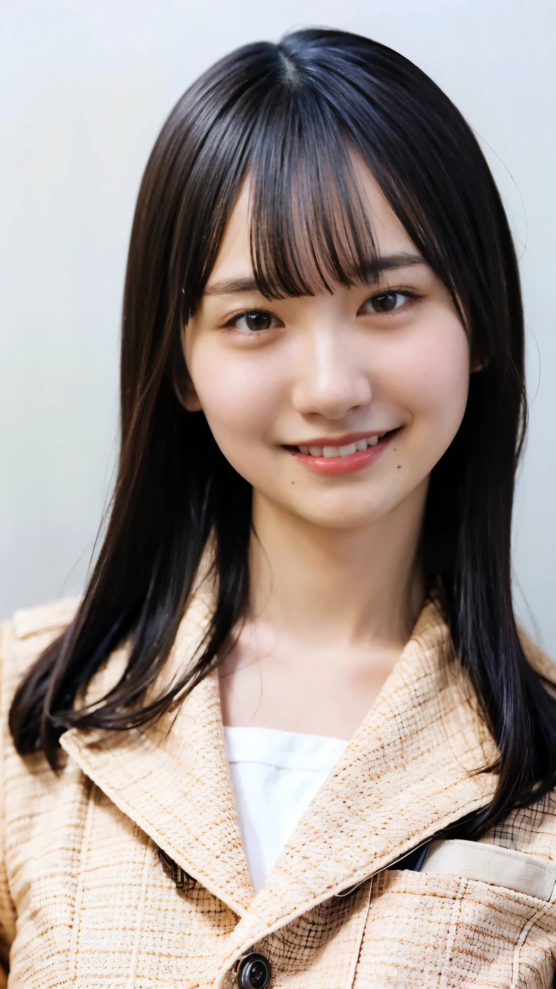 Cute Japanese Women Photos, smile:1.78, 20-year-old, Oil, One Length Hair＆Straight Hair Balm:1.55, (photo Realistic:1.4), (hyper Realistic:1.4), (Realistic:1.3), (Smoother lighting:1.05), (Improving the quality of cinema lighting:0.9), 32K, 1 person,20-year-oldの, Realistic lighting, Backlight, The light shines on your face, Ray Tracing, (Bright light:1.2), (Improvement of quality:1.4), (Highest quality Realistic textured skin:1.4), fine grain, Detailed face,(smile:0), (Emphasis on face close-up:1.3), (Enhances the beauty of skin texture:1.1),((Extremely precise and accurate anatomy:1.0)), (Enhances the beauty of skin texture:1.1), Clean and glowing skin, mesh, thin:1.2, (Realistic:1.3), Realisticなライティング, (Smoother lighting:1.05), 32K, One Japanese woman, fine grain, Detailed face, (Film Grain:1.1),(Accentuates body lines:1.1), High resolution, Natural look, Kind eyes, Improves hair quality, Delicate light and shadow, Transparent muscles, Graceful pose, Beautiful Eyes, Sharp details, Soft light reflection, Beautiful contours, Delicate skin tone, Fine hair texture,Cute Japanese Women Photos,