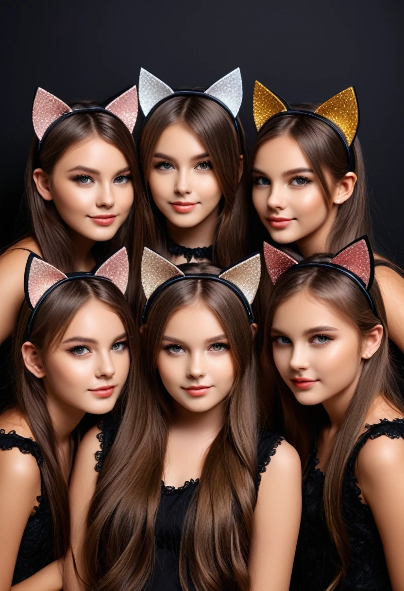 masterpiece,best quality,Perfect composition,Intricate details,((6+Girls:1.5)),Lovely,Cat ears,Cat&#39;s Tail,Random hair colors,Exquisite eyes,barefoot,Lace summer dress,Looking at the audience,external,Luxurious Garden,picnic, 