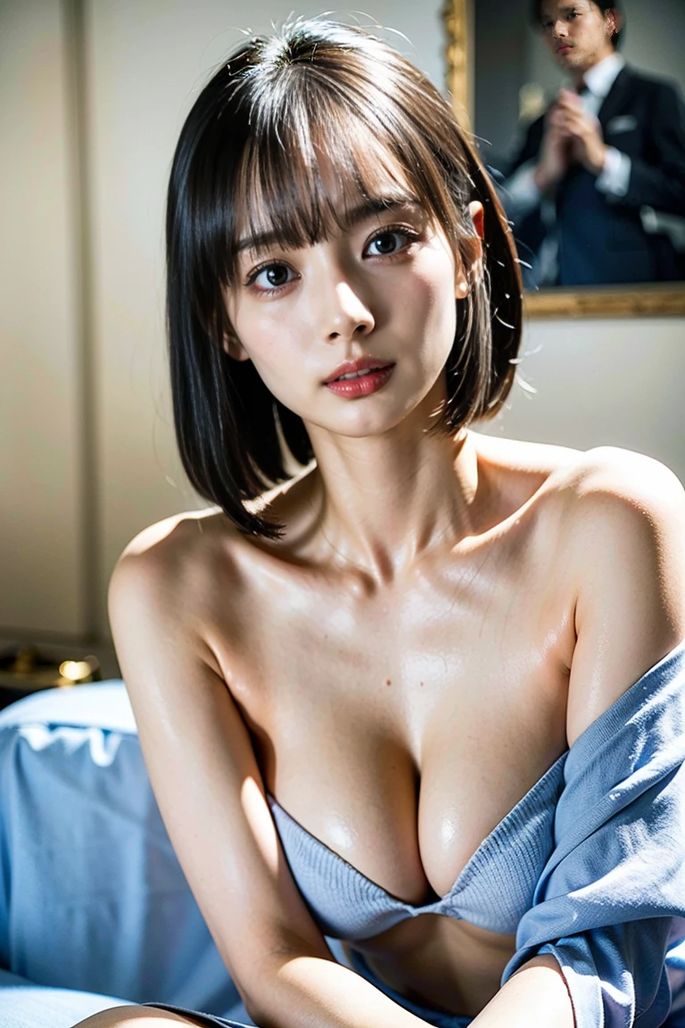 (8k、RAW Photos、Highest quality、masterpiece:1.2)、(Realistic、Realistic)、1 girl、全nakedです、I&#39;m not wearing any clothes、((naked、nude、Big Breasts 、Big Breasts、Nipples、美しいNipples、Front view、In the bath、I can see the breasts、Sitting、I&#39;m opening my legs))、Lots of eyelashes、Add shine to your eyelids、skeletally correct、Sweaty body、Beautifully trimmed fingertips、smile、Bright spot、Shadowless、(Inside the room)、Bold Pose、No underhair、Sweat from the stock market、The corners of the mouth are turned up、Gentle expression、smile、Embarrassed expression、Straight Hair、Shoulder-length hair、It&#39;s a princess cut、Small waist、is a tall、(It&#39;s a shortcut)、(big clitoris)、
