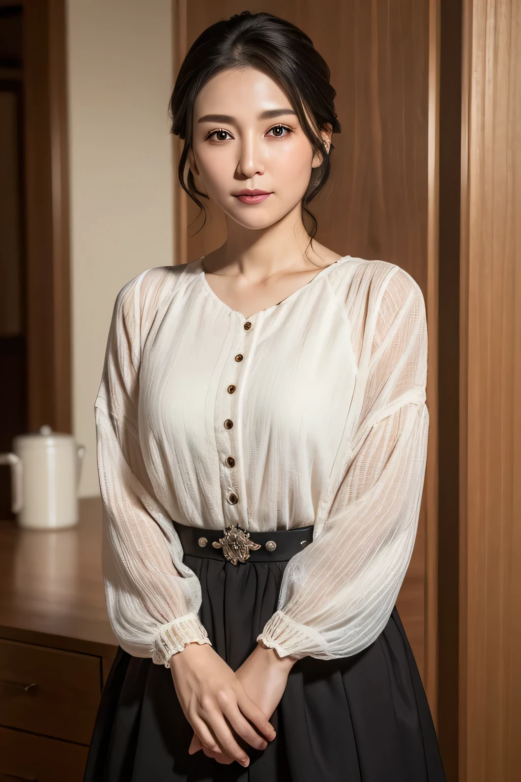 (shoulder-length straight black short hair:0.9),Upper body, （Extremely meticulous CG 8k wallpaper），（Extremely refined and beautiful），（Masterpiece），（best qualtiy:1.0），（Ultra High Resolution:1.0），beautiful light up，Perfect lightning，realistic shaded，[A high resolution],(Smooth and flawless fair skin:1.5),(shiny skin:1.5),Extremely exquisite facial details，ultra - detailed，A  girl，small head，Smile，cheerfulness,early autumn，afternoon，Close Shot,In study,blue green background,bookshelf,sitting on back on the sofa,(Holding a big book in both hands:1.5),(reading book:1.3),(white silk pajama shirt:1.5),(white silk pajama pants:1.4),enjoying a comfortable and intoxicated expression,besides，small face，（perfect body:1.1）,small breasts，flat chest，slim，thin，Slender legs，flowers