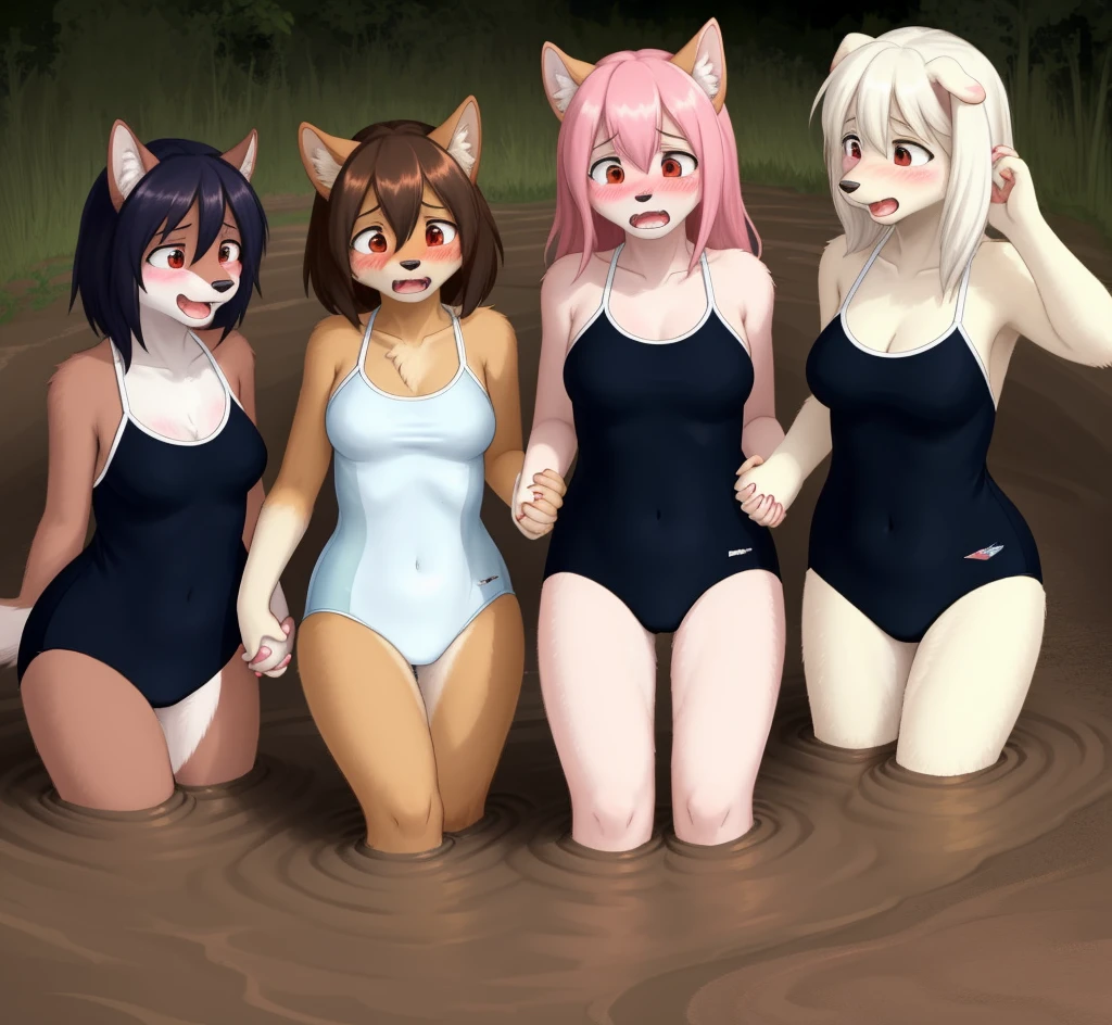 furry1.5, anthro female, HD, multiple girls lesbians, Yuri, best quality, HD, full body, sexy breasts, borzoi girl, cocker spaniel girl, old school swimsuit, swimsuit, wet, blush, 5girls, 5girls holding hands, group peril, multiple girls, 5girls together, hair, 5girls upper body 5girls in quicksand, hair, tentacles pit, dripping, hair, group, multiple girls, open mouth, masterpiece, sad, one-piece swimsuit, quicksand, sinking, 5 girls in quicksand, scream, peril, hands up, gurgling, drowning, orgasm, challenge, lying, on back, group lying, group sinking, school swimsuit, panic, peril, swimsuit, one-piece swimsuit, school swimsuit, old school swimsuit, blue one-piece swimsuit, name tag, group peril, snuff, T46405