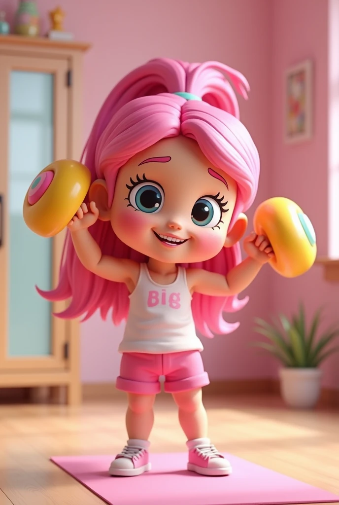 cabelo rosa, children'underwear, calcinha pro lado, you can see in full as she squats with her legs open and pisses a golden liquid