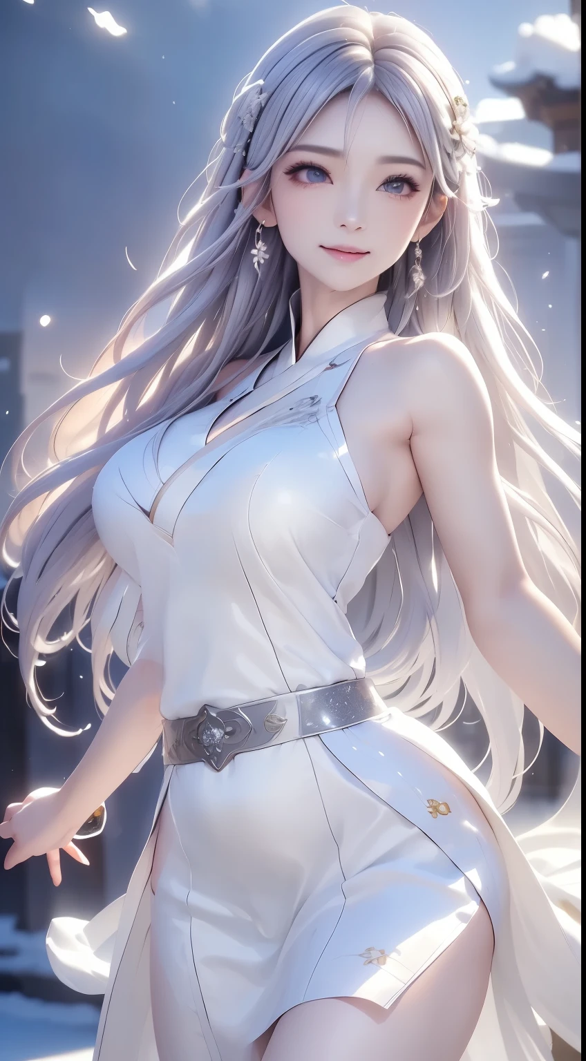 (logo、masterpiece、8k、Tabletop、RAW Photos、wonderful、最high quality、Photorealistic and hVery detailed CG integrated 8k wallpaper、high quality、Very detailed、Narrative poem、Particle Effects、Dynamic Effects、Written boundary depth、Cinematic Light、Lens flare、Ray Tracing)、Fantasy、 (One beautiful woman、White kimono、White long dress、Silver Hair、Beautiful Face、True Face、Beautiful details in the eyes、Beautiful Skin、Graceful dancing woman:1.7、Graceful dancing woman:1.7)、Hair flutters in Wind、髪が弾む 髪がWindに舞う、Hair bounces、night、Wind、darkness、grassland、Vast land、wonderful景色、美しい自然のWindのWind景、night空、Wind、cherry blossoms、cherry blossomsの花びらが舞っている、SakuraFubuki、Falling petals