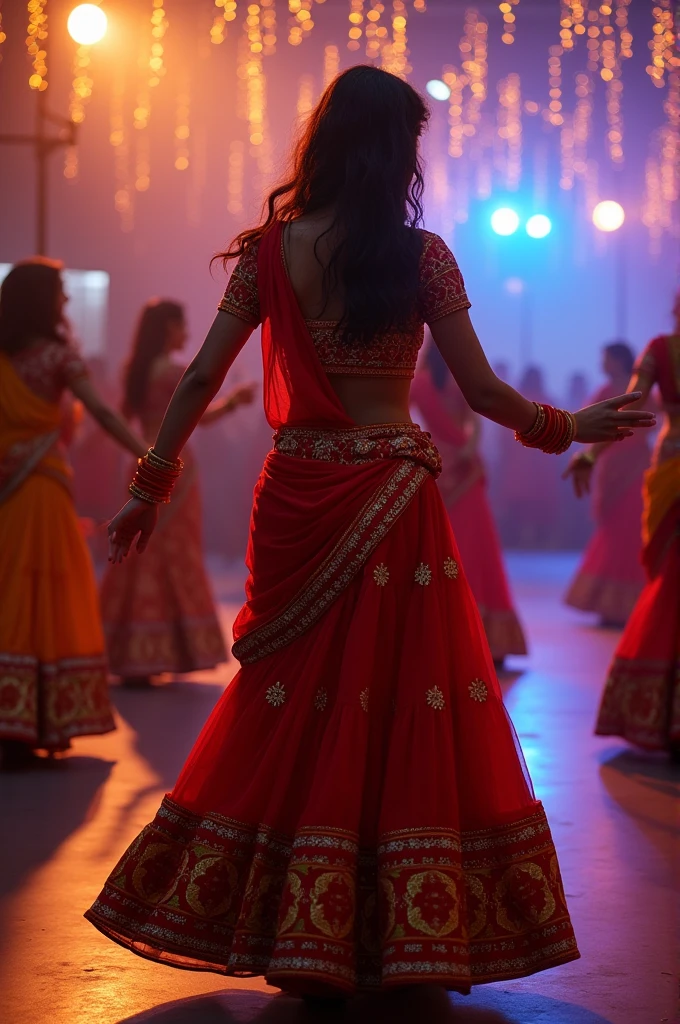 In Teej festival girls wearing sari and dancing
show 1990's Cafe and restaurant on photo