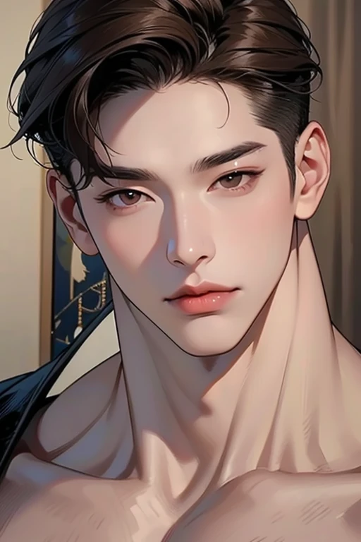 masterpiece, 1boy, young, handsome, black hair, undercut hair, perfect face, detailed eyes and face,black eyes, clean shaved, muscular, capturing a rural atmosphere, dynamic lighting, unreal engine 5