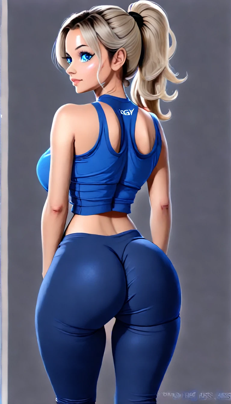 Ino yamanaka, Garota, gostosa, bunda grande, peito grande, de costa, cabelos loiros, 1girl, showing your ass, sbikini, corpo esguio, cintura fina