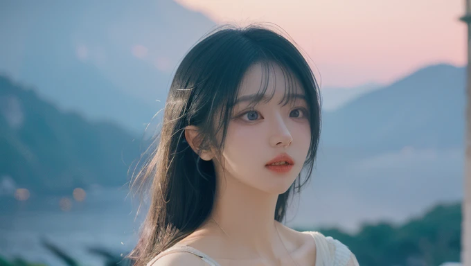 a beautiful korean girl, long hair, nude, tentacles, masterpiece, best quality, highly detailed, epic, gorgeous, film grain, realistic, intricate details, cinematic lighting, dramatic composition, striking color palette, surreal elements, ethereal atmosphere