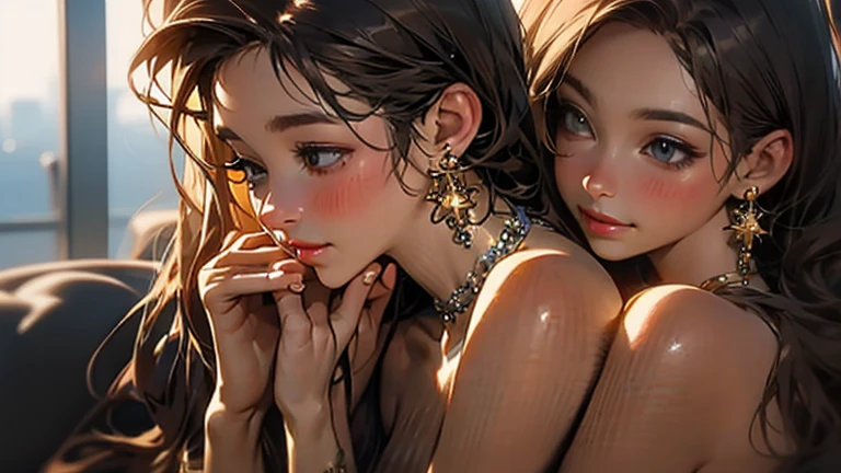 1, boy, young, 1 girl, young, large breasts, lying on the ground, detailed face, beautiful eyes, lush lips, intricate hairstyle, soft skin, delicate fingers, graceful body, detailed anatomy, photorealistic, dramatic lighting, serene expression, natural setting, lush vegetation, golden hour lighting, cinematic composition, (best quality,4k,8k,highres,masterpiece:1.2),ultra-detailed,(realistic,photorealistic,photo-realistic:1.37)