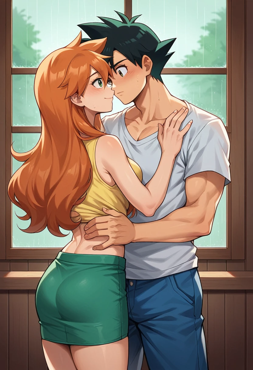 score_9, score_8_up, score_7_up, score_6_up, score_5_up, score_4_up, (source_anime), 2girls, neon genesis evangellion, ( asuka langley soryu, girl, Teenager, small breasts, {sucking breasts}), ( katsuragi misato, big breasts, Tall stature), yuri, Messy apartment, beer cans,  age difference, size difference, breast sucking, tongue, far, full body