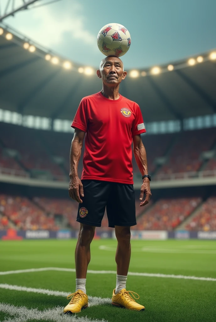 Portrait ,masterpiece, best quality, highres, realistic, handsome, photogenic, masculine, (big muscles), syahnk as an ((dark tanned)) athletic jock bulging with huge pectorals, he with his (wearing tight jersey :1.3) running in middle of soccer field blushing from embarrassment ,<lora:add_detail:1>,HDR, octane, 8k,Stadium lighting ,dinamic light,sunkisses, ringlights,sunshine,high detailed skin,high detailed face,<lora:add_detail:1>