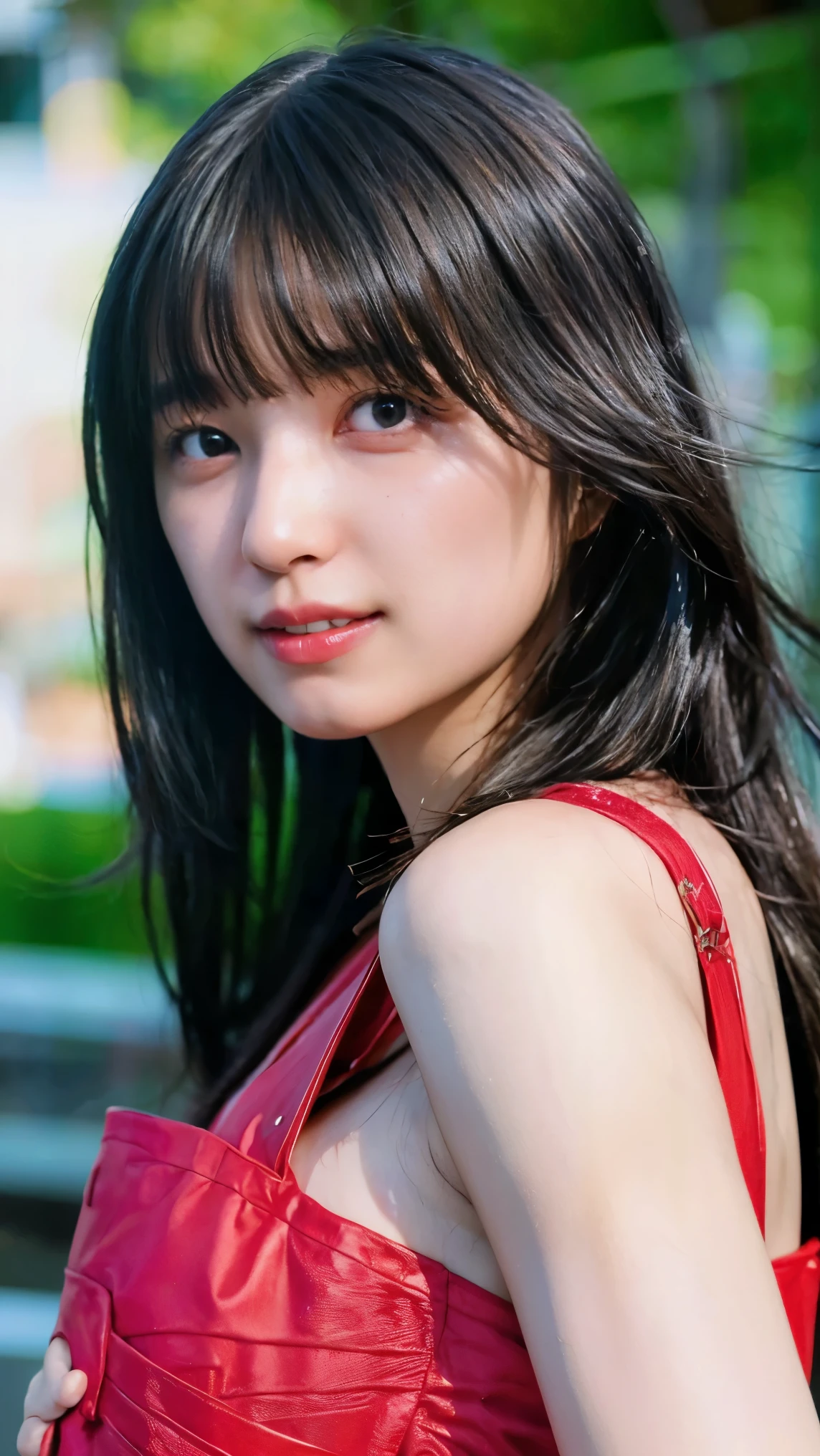 Cute Japanese Women Photos, smile:1.78, 20-year-old, Oil, One Length Hair＆Straight Hair Balm:1.55, (photo Realistic:1.4), (hyper Realistic:1.4), (Realistic:1.3), (Smoother lighting:1.05), (Improving the quality of cinema lighting:0.9), 32K, 1 person,20-year-oldの, Realistic lighting, Backlight, The light shines on your face, Ray Tracing, (Bright light:1.2), (Improvement of quality:1.4), (Highest quality Realistic textured skin:1.4), fine grain, Detailed face,(smile:0), (Emphasis on face close-up:1.3), (Enhances the beauty of skin texture:1.1),((Extremely precise and accurate anatomy:1.0)), (Enhances the beauty of skin texture:1.1), Clean and glowing skin, mesh, thin:1.2, (Realistic:1.3), Realisticなライティング, (Smoother lighting:1.05), 32K, One Japanese woman, fine grain, Detailed face, (Film Grain:1.1),(Accentuates body lines:1.1), High resolution, Natural look, Kind eyes, Improves hair quality, Delicate light and shadow, Transparent muscles, Graceful pose, Beautiful Eyes, Sharp details, Soft light reflection, Beautiful contours, Delicate skin tone, Fine hair texture,Cute Japanese Women Photos,