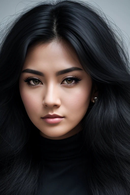 Girl red eye and black hair