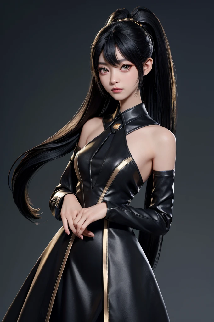 1 woman, Same goes for Tosaka.., alone, long hair, latex miniskirt,  looking at viewer, blue background, black hair, simple background, both sides,, blue eyes, (Ahegao), ((whole body)), parted bangs, black ribbon,  twin tail, nose, (I spread my legs wide), (Huge), ((peeing)), (wide open anus), (((whole body))), I stood and spread my legs, 