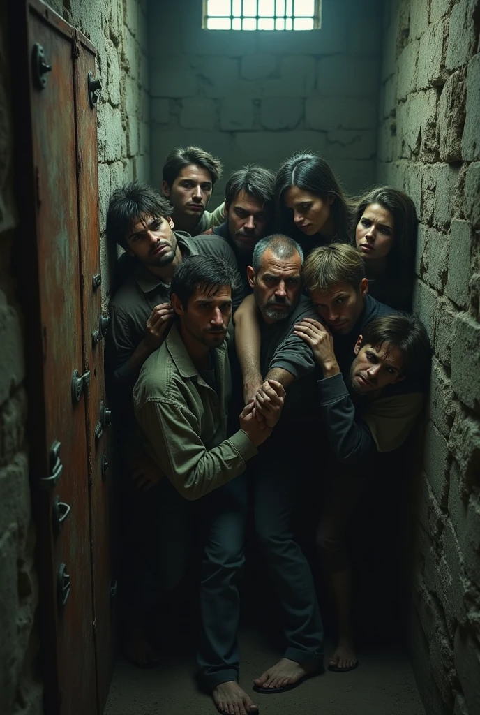 Reproduce the same scene in a dungeon