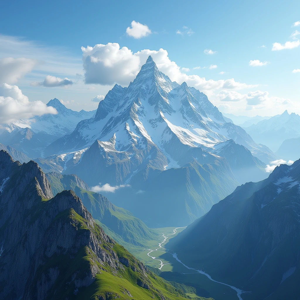 A professional photo of the highest mountain in Switzerland with its ...