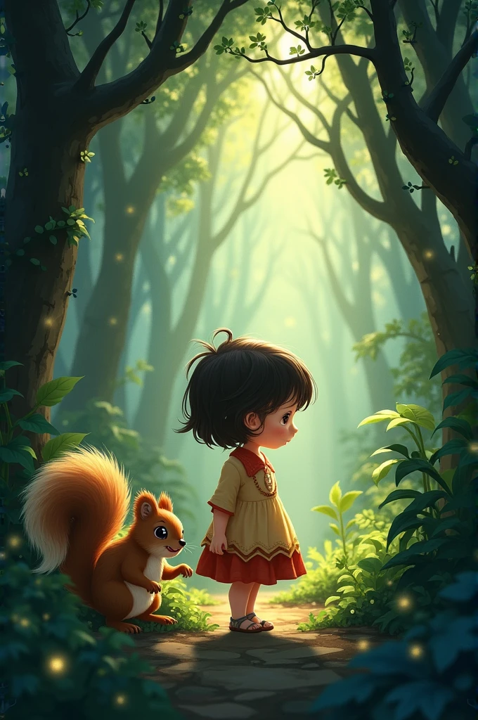 A short boy and long back hair