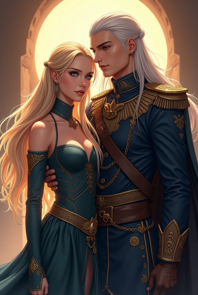 (((full-body view))), ((sexy)), ((girl and two men)), ((dark fantasy)),two mature male, 30-ish, (wide shoulder), ((no chest hair)),man with short black Quiff hair with Soft Fringe, (bangs part on side 3:7 ratio), blue eyes, upper body, short hair, looking at viewer, parted lips, round eyewear, showing a bit of muscles,(( girl with wavy hair, pale skin, long light blond hair),((light blue eyes)), freckles,(girl 18 years old),erotic posing,Gothic background, Dark fantastic view,Best Quality,masutepiece,8K,The ultimate detailed dark background, Top image quality、RAW photography、超A high resolution, overall look is very erotic, round chest, Beautiful Eyes of Details、Very slender eyes、Beautiful eyelashes、Very slim physique, with blush cheeks